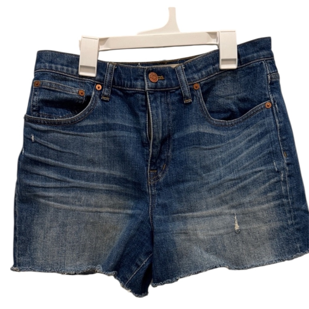 Madewell Indigo Jean Shorts with Frayed Hem Size 28
